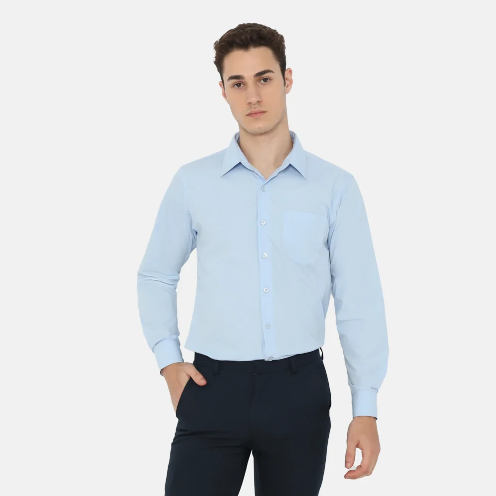 Boston Long Sleeve Slim Fit Formal Shirt Light Blue