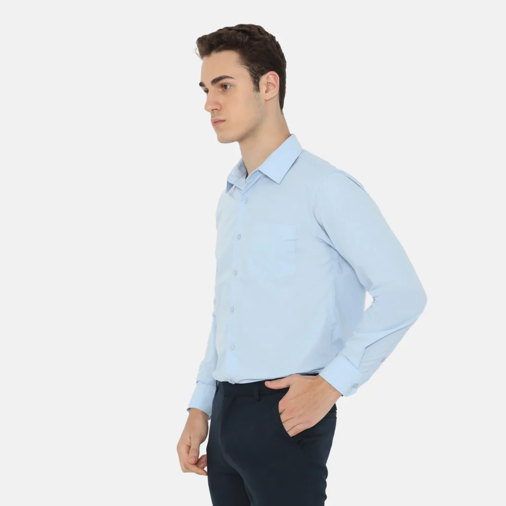 Boston Long Sleeve Slim Fit Formal Shirt Light Blue - Image 2