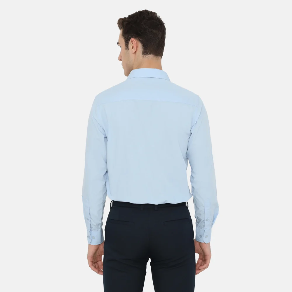 Boston Long Sleeve Slim Fit Formal Shirt Light Blue - Image 5