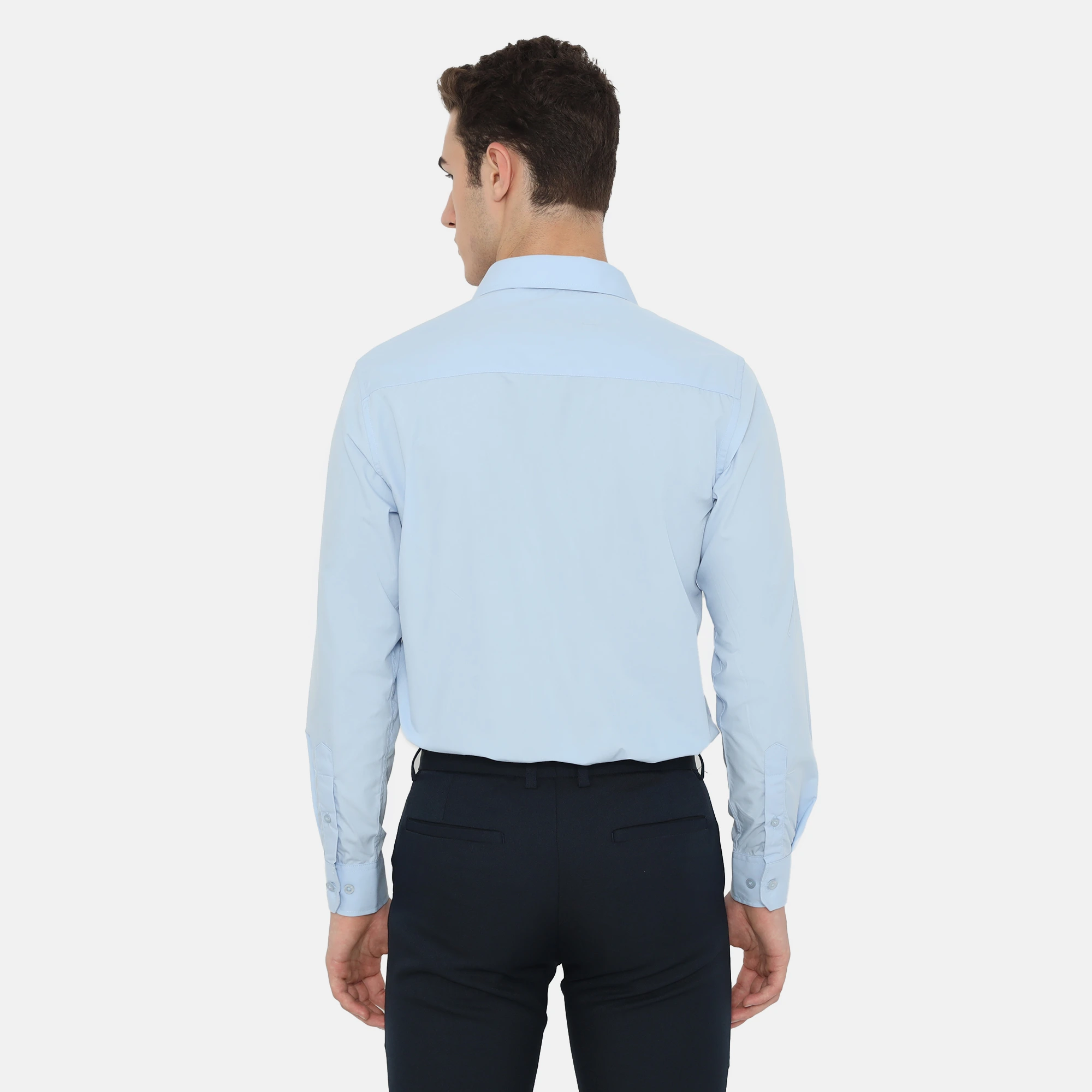 Boston Long Sleeve Slim Fit Formal Shirt Light Blue - Image 5