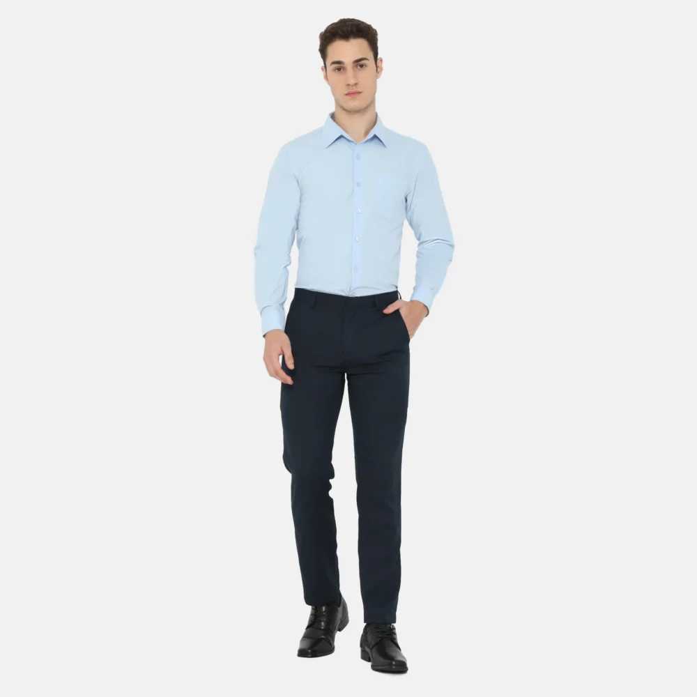 Boston Long Sleeve Slim Fit Formal Shirt Light Blue - Image 4