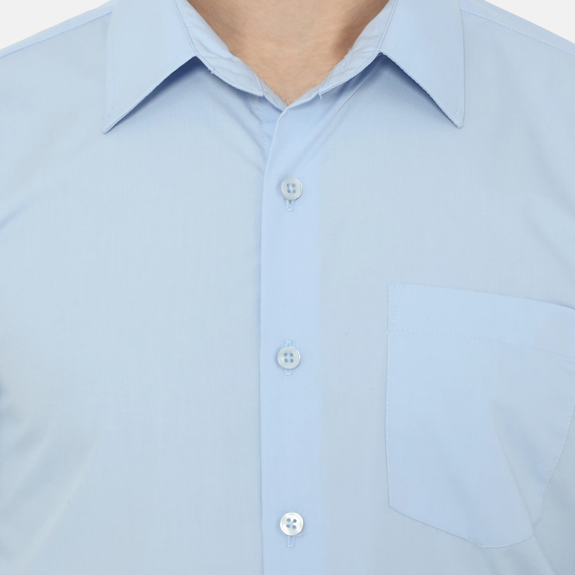 Boston Long Sleeve Slim Fit Formal Shirt Light Blue - Image 3