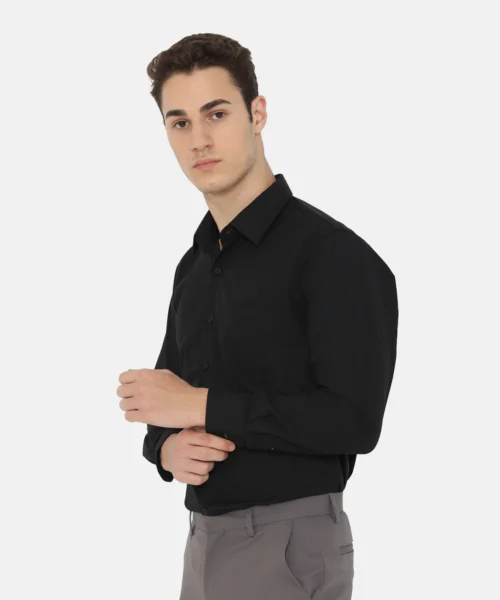 Alternative view of Boston Long Sleeve Slim Fit Formal Shirt Black