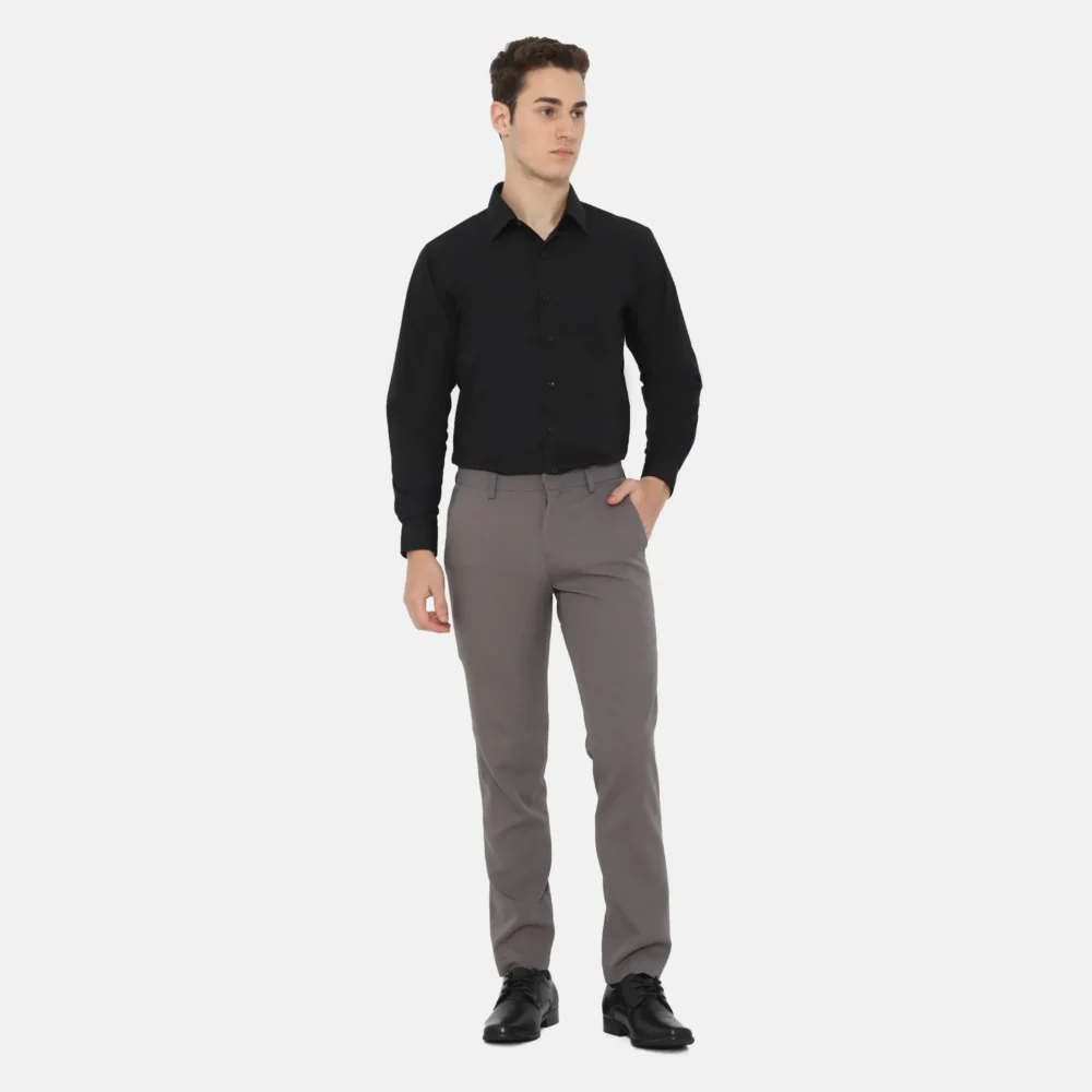 Boston Long Sleeve Slim Fit Formal Shirt Black - Image 3