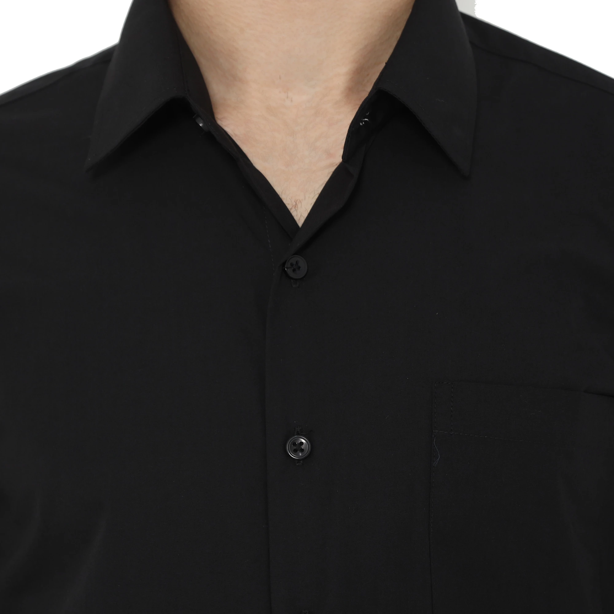 Boston Long Sleeve Slim Fit Formal Shirt Black - Image 5