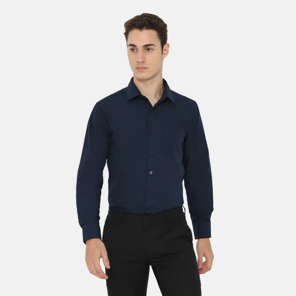 Boston Long Sleeve Slim Fit Formal Shirt Dark Navy