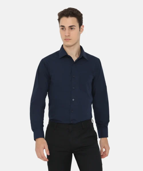Boston Long Sleeve Slim Fit Formal Shirt Dark Navy