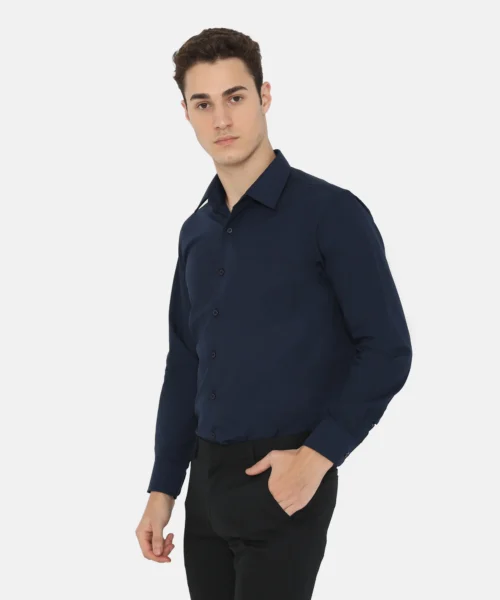 Alternative view of Boston Long Sleeve Slim Fit Formal Shirt Dark Navy