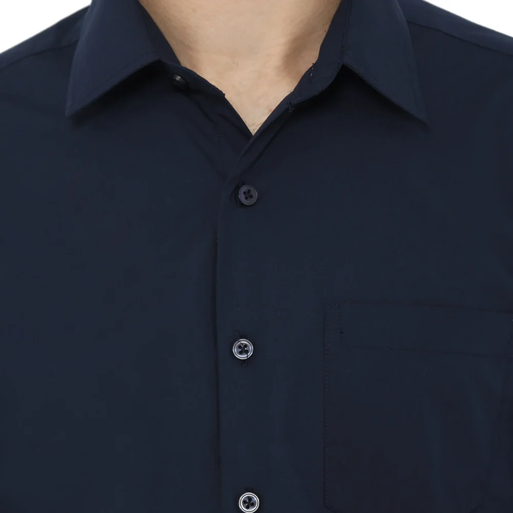 Boston Long Sleeve Slim Fit Formal Shirt Dark Navy - Image 5
