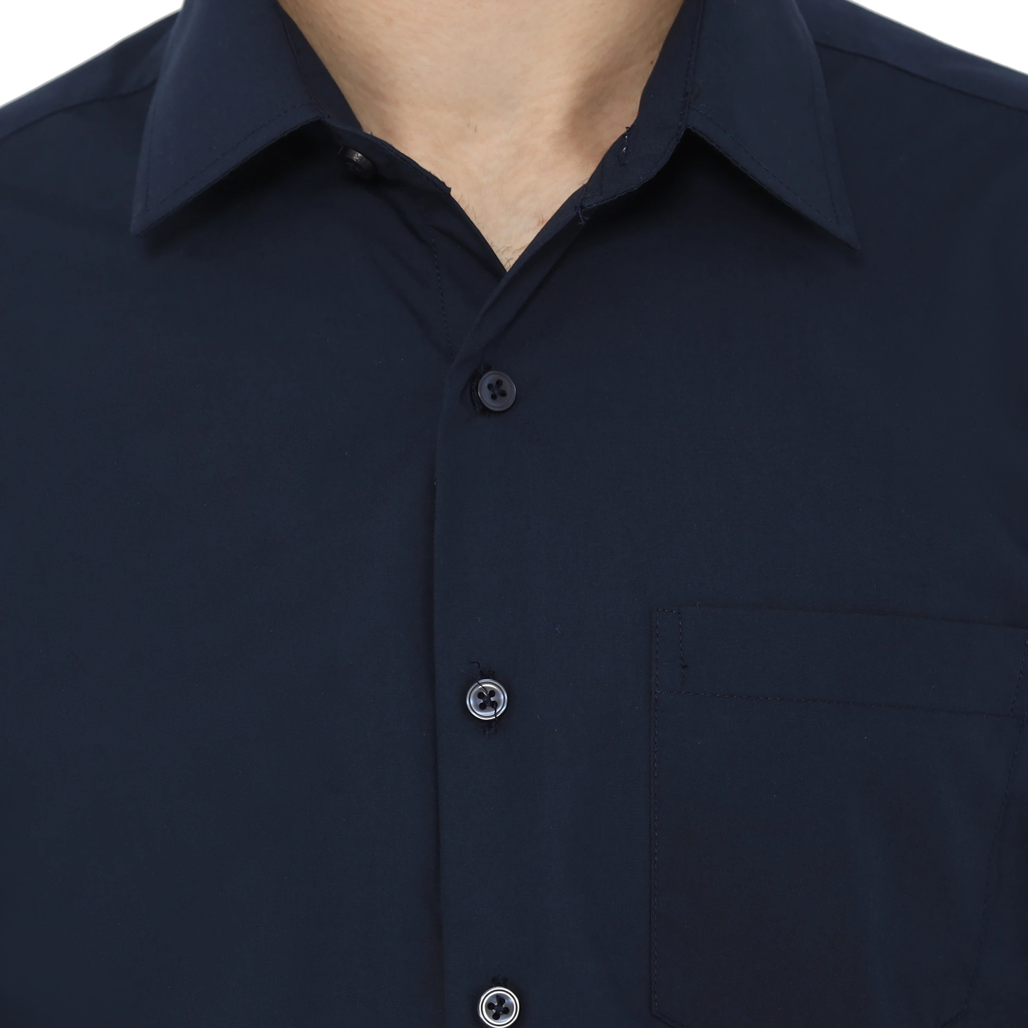 Boston Long Sleeve Slim Fit Formal Shirt Dark Navy - Image 5