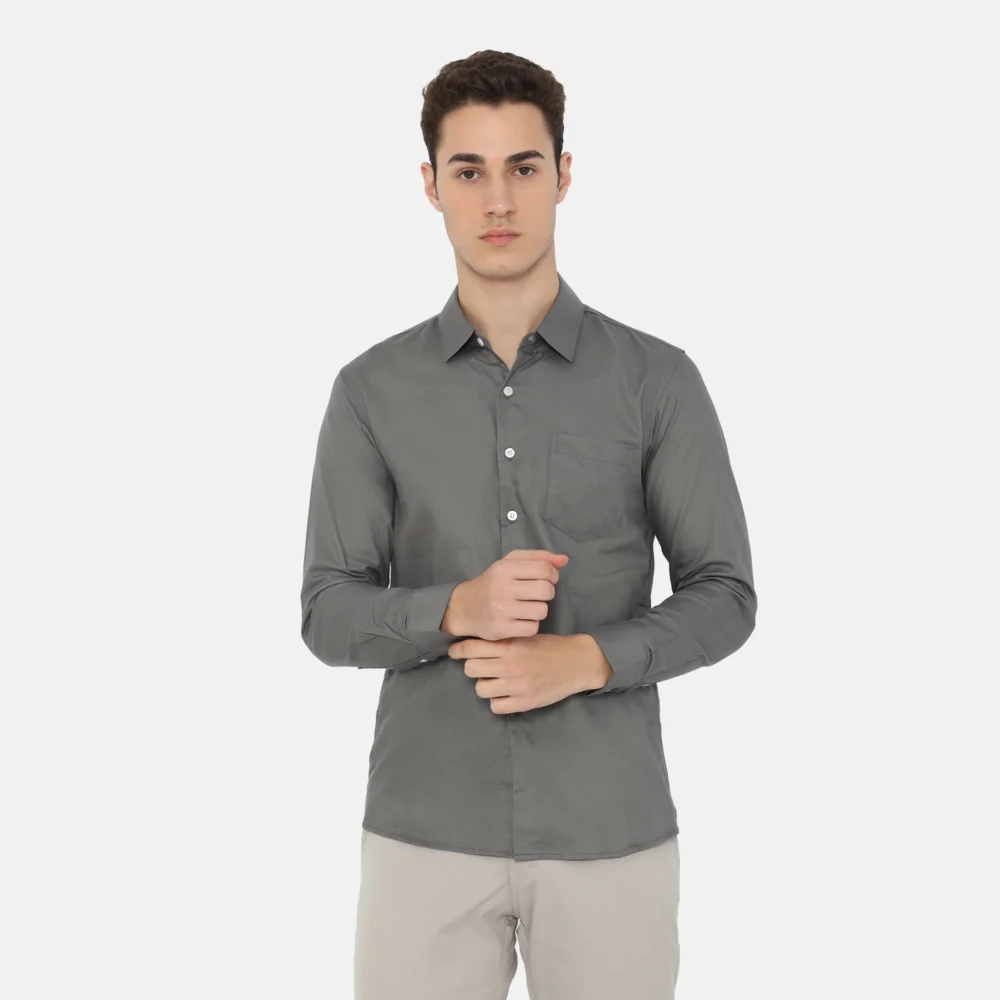 Dalton Long Sleeve Slim Fit Casual Shirt Grey