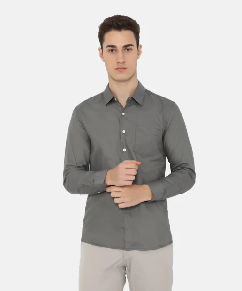 Dalton Long Sleeve Slim Fit Casual Shirt Grey