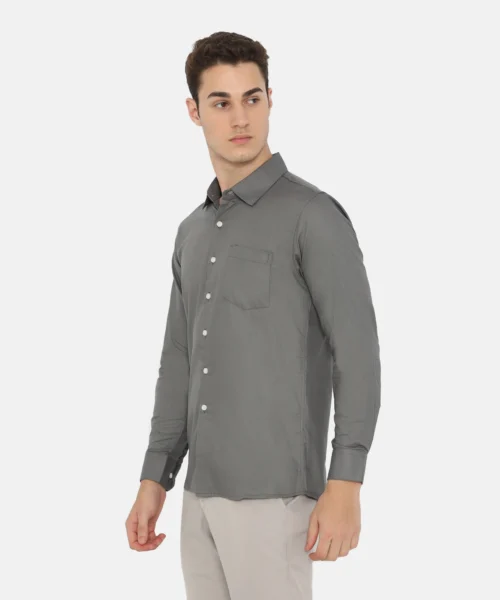 Alternative view of Dalton Long Sleeve Slim Fit Casual Shirt Grey