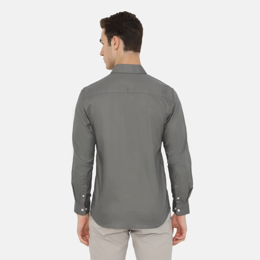 Dalton Long Sleeve Slim Fit Casual Shirt Grey - Image 5