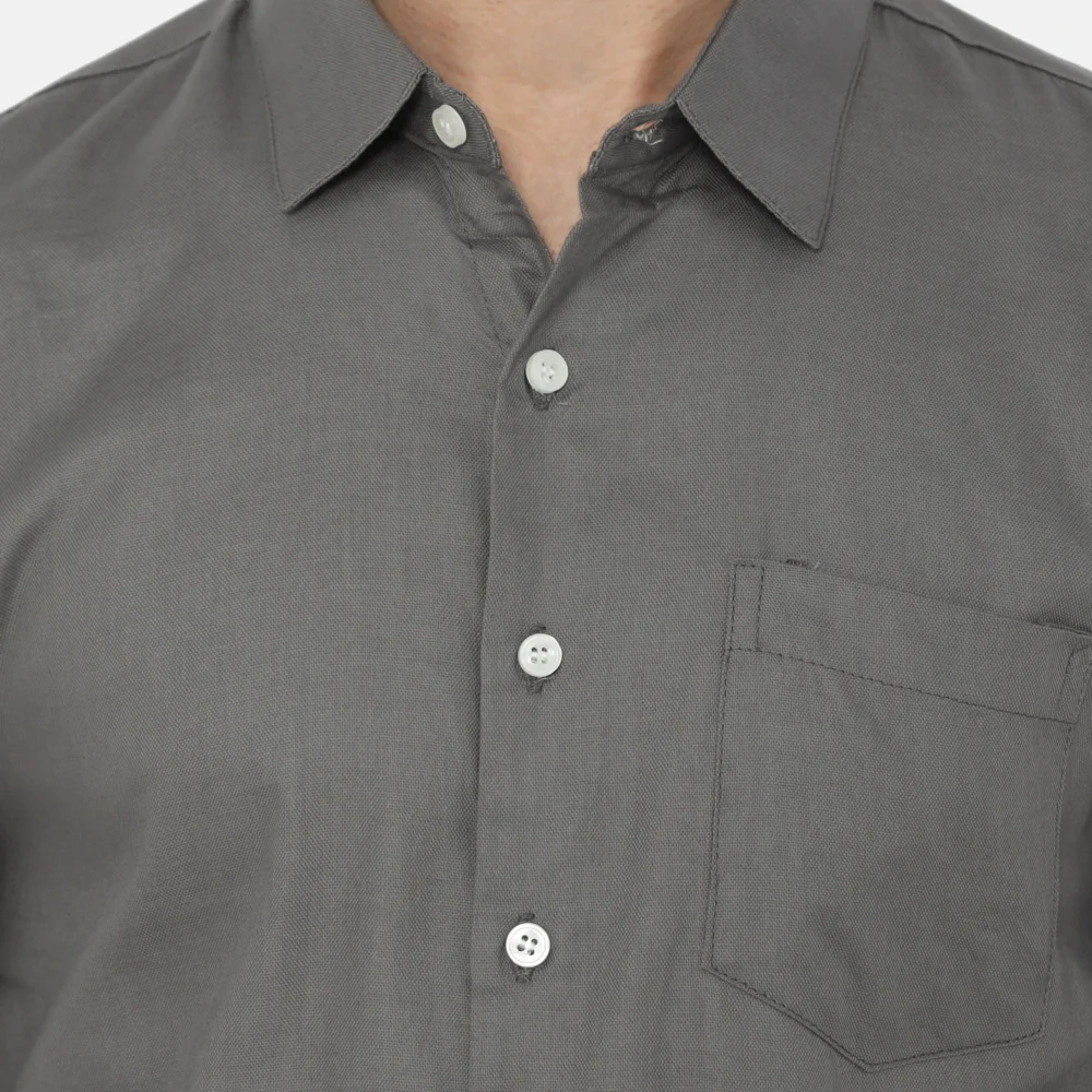 Dalton Long Sleeve Slim Fit Casual Shirt Grey - Image 3
