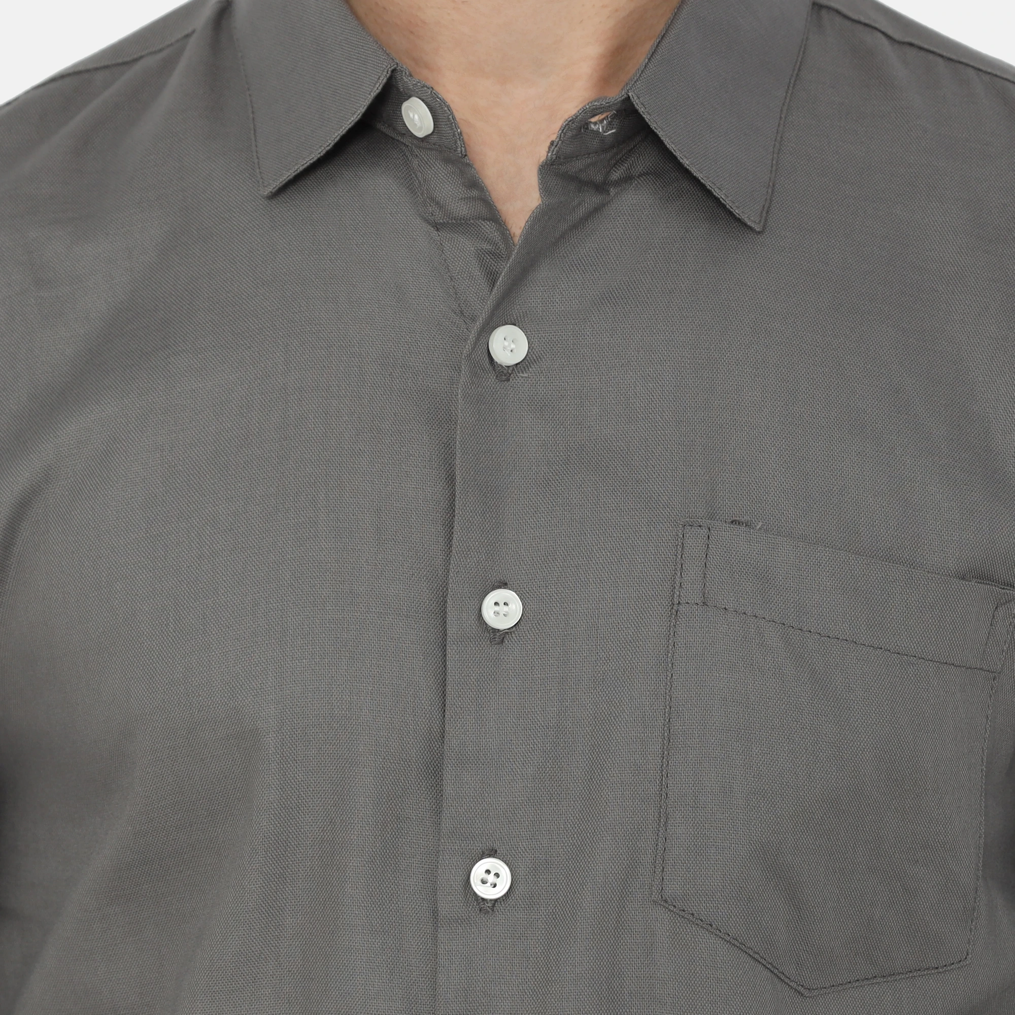 Dalton Long Sleeve Slim Fit Casual Shirt Grey - Image 3