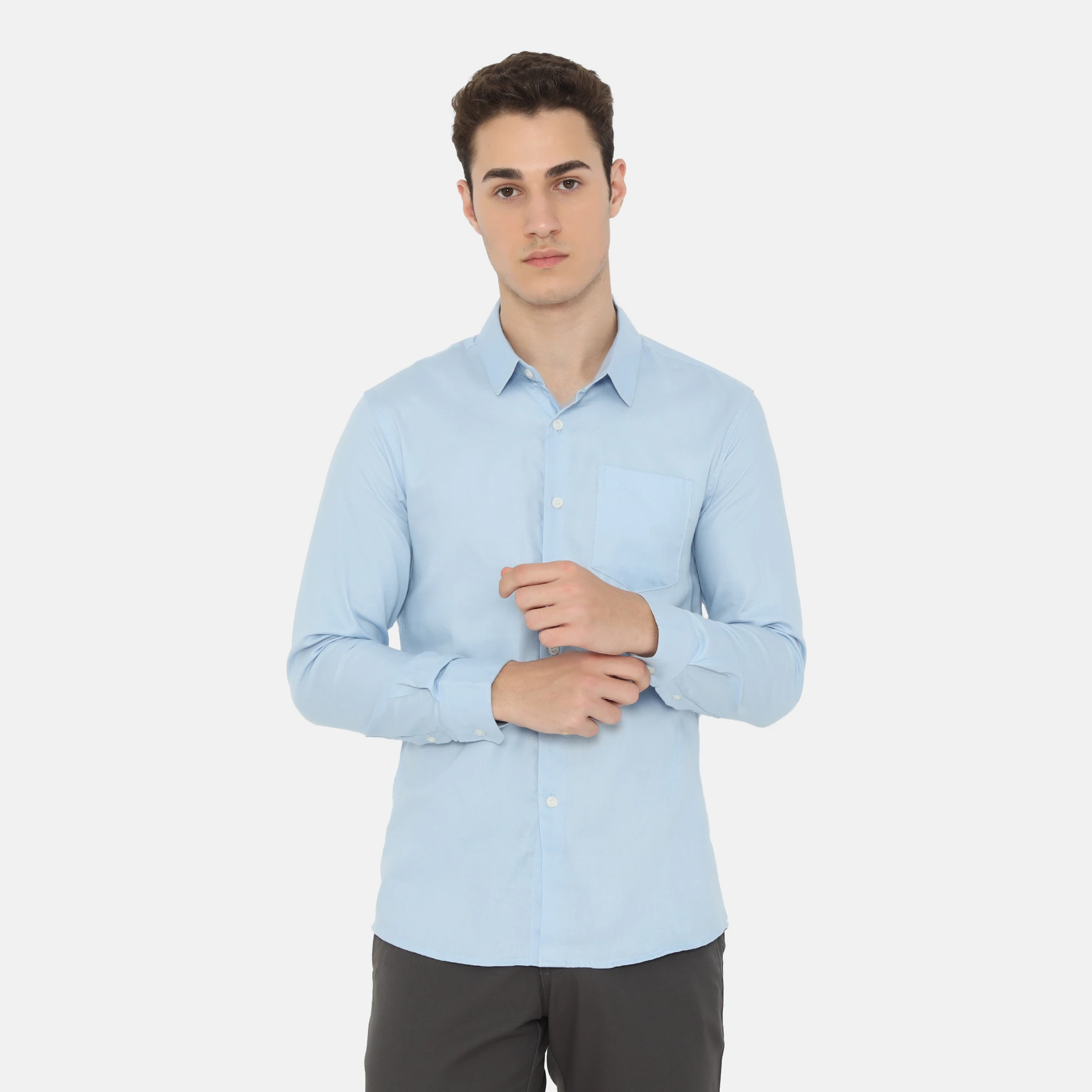 Dalton Long Sleeve Slim Fit Casual Shirt Light Blue