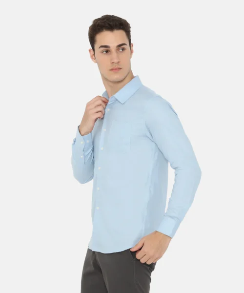 Alternative view of Dalton Long Sleeve Slim Fit Casual Shirt Light Blue
