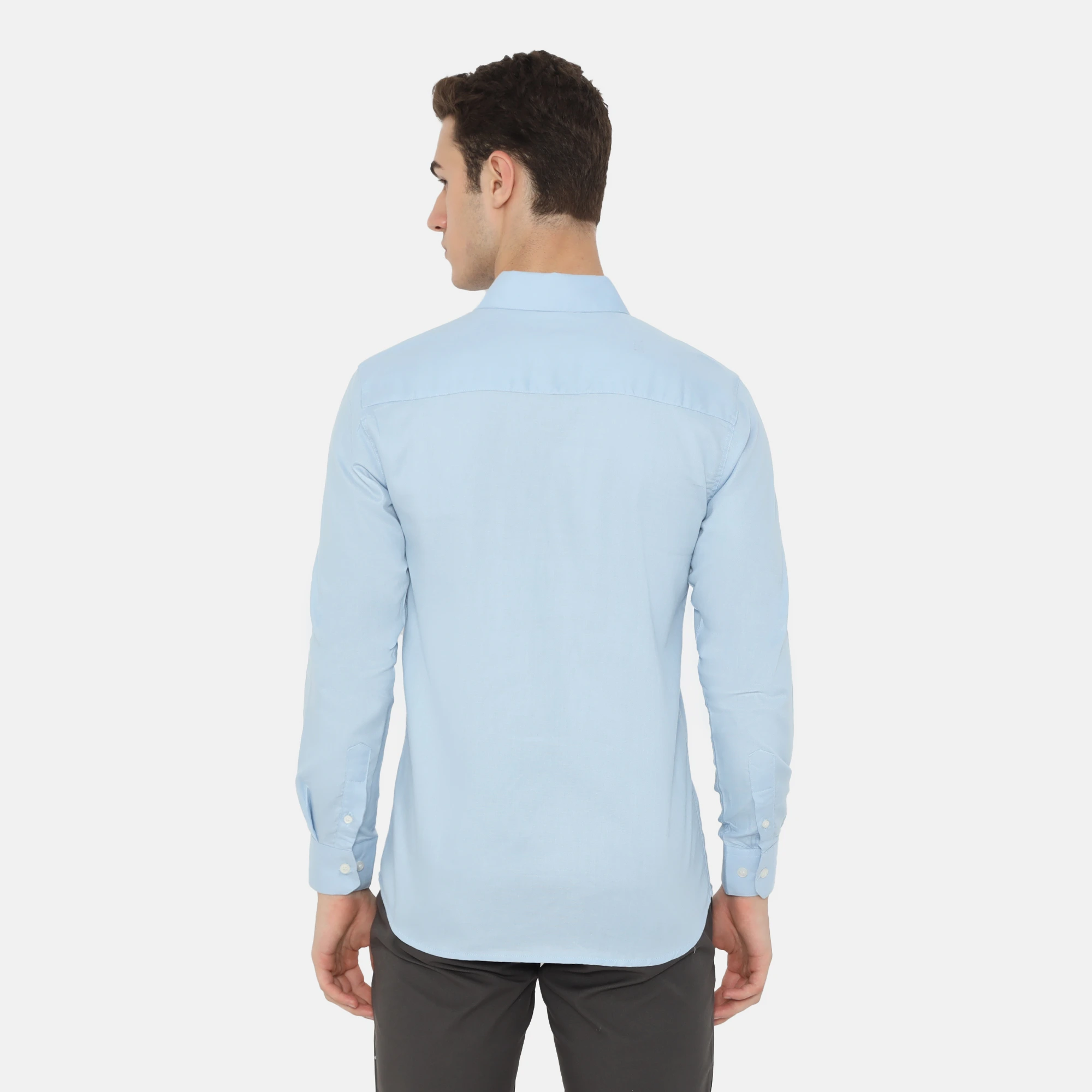 Dalton Long Sleeve Slim Fit Casual Shirt Light Blue - Image 5