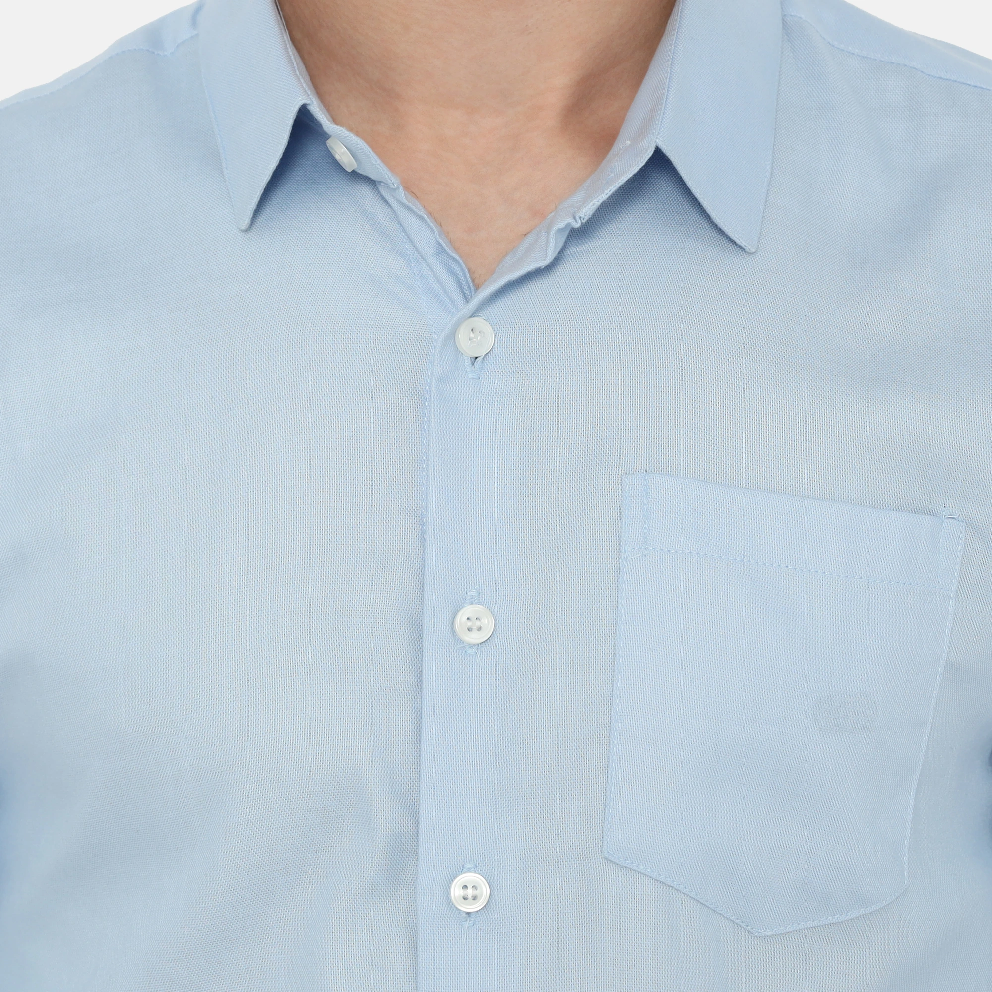 Dalton Long Sleeve Slim Fit Casual Shirt Light Blue - Image 3
