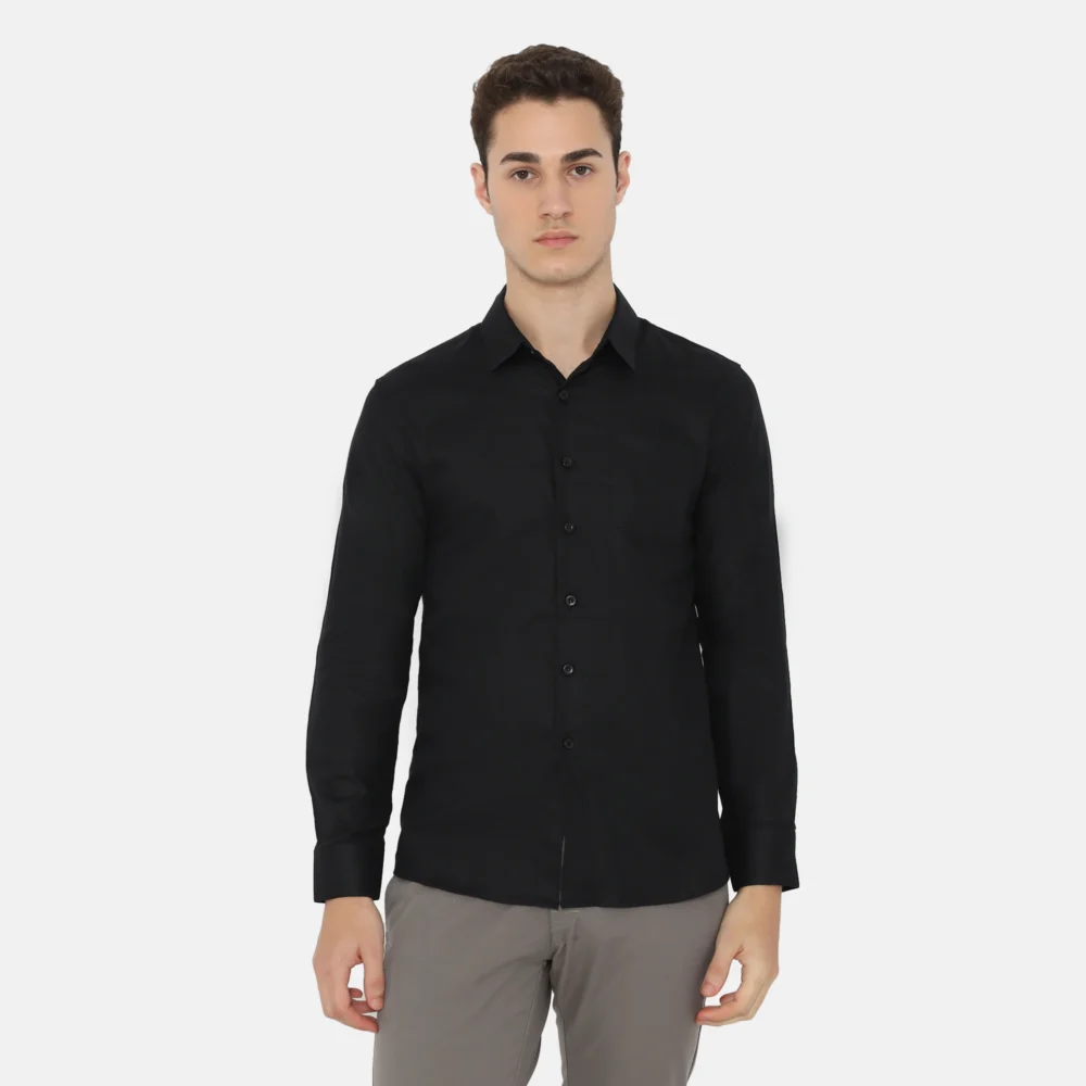 Dalton Long Sleeve Slim Fit Casual Shirt Black