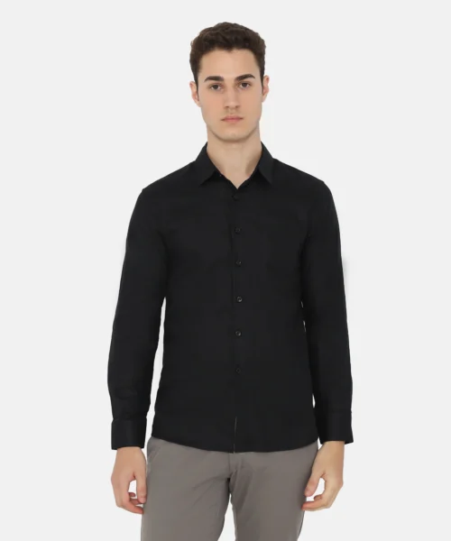 Dalton Long Sleeve Slim Fit Casual Shirt Black