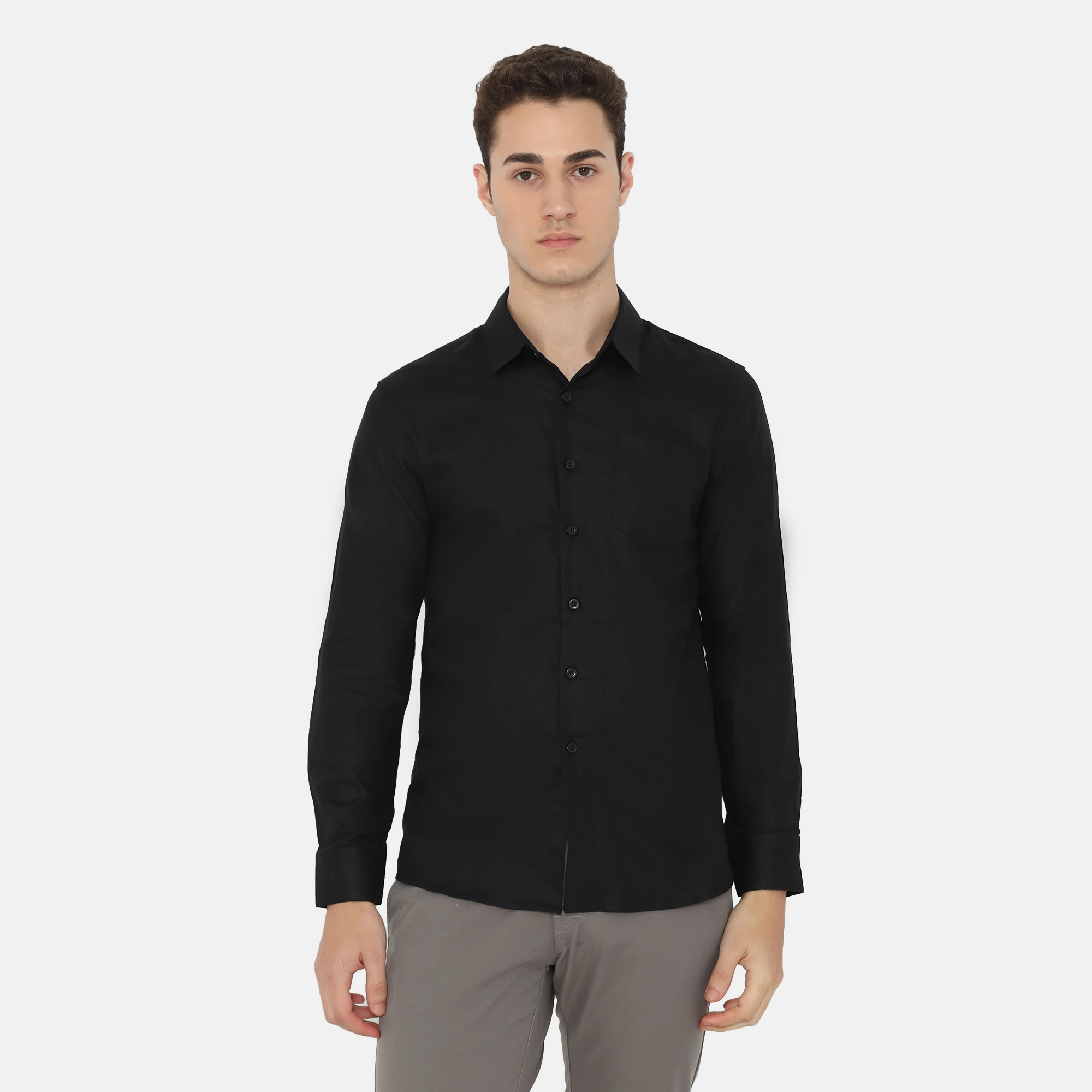 Dalton Long Sleeve Slim Fit Casual Shirt Black