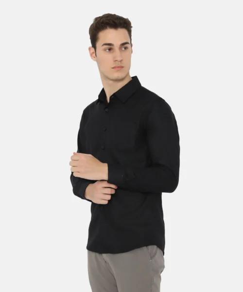 Alternative view of Dalton Long Sleeve Slim Fit Casual Shirt Black
