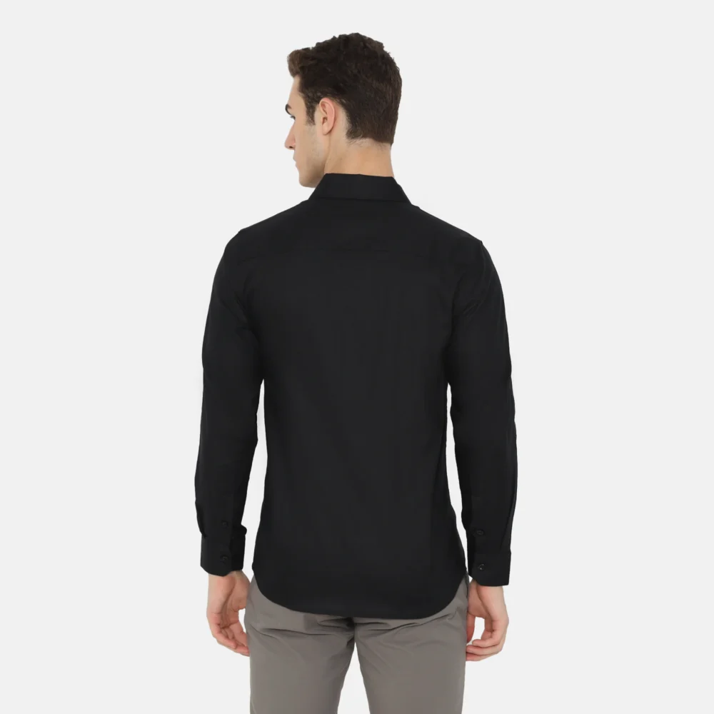 Dalton Long Sleeve Slim Fit Casual Shirt Black - Image 4