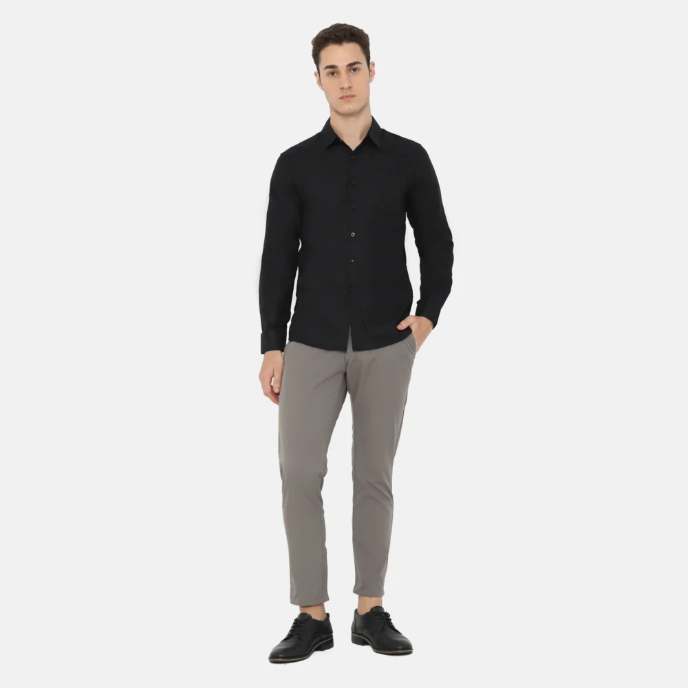 Dalton Long Sleeve Slim Fit Casual Shirt Black - Image 3