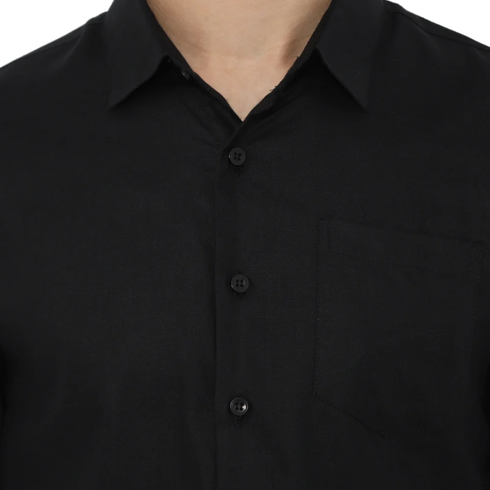 Dalton Long Sleeve Slim Fit Casual Shirt Black - Image 5