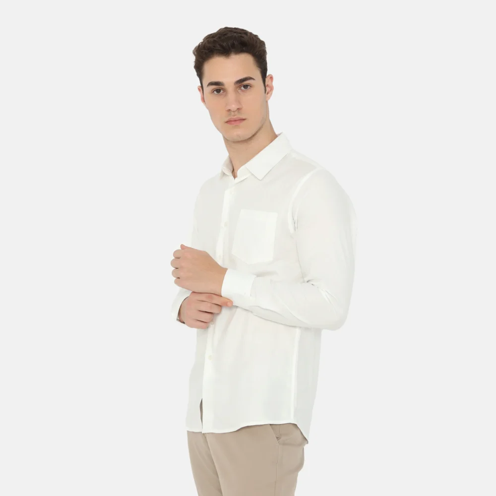 Dalton Long Sleeve Slim Fit Casual Shirt White - Image 2