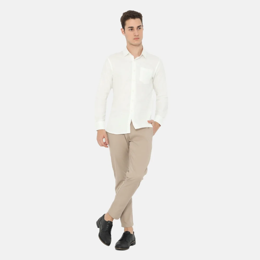 Dalton Long Sleeve Slim Fit Casual Shirt White - Image 3