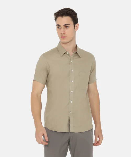 Daytona Short Sleeve Regular Fit Casual Shirt Beige
