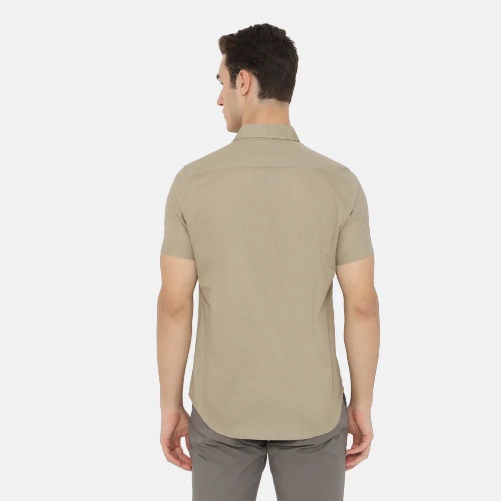 Daytona Short Sleeve Regular Fit Casual Shirt Beige - Image 4
