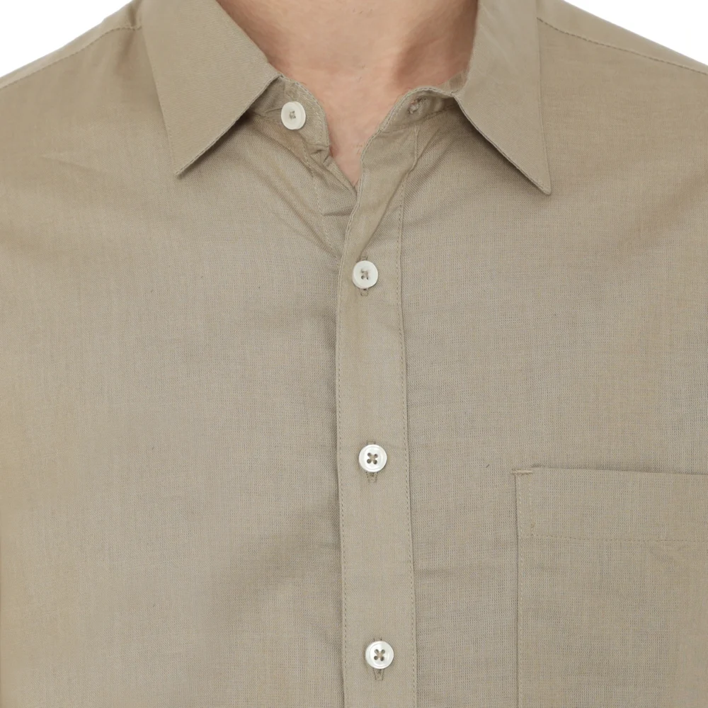 Daytona Short Sleeve Regular Fit Casual Shirt Beige - Image 5