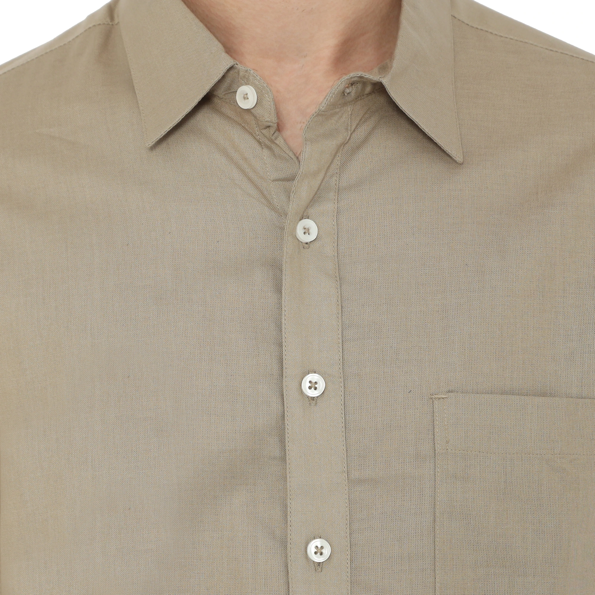 Daytona Short Sleeve Regular Fit Casual Shirt Beige - Image 5