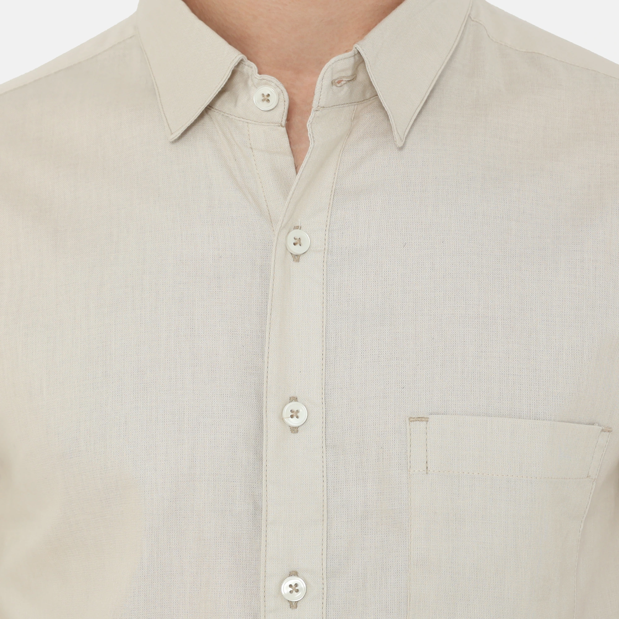 Daytona Short Sleeve Regular Fit Casual Shirt Light Khaki - Image 3