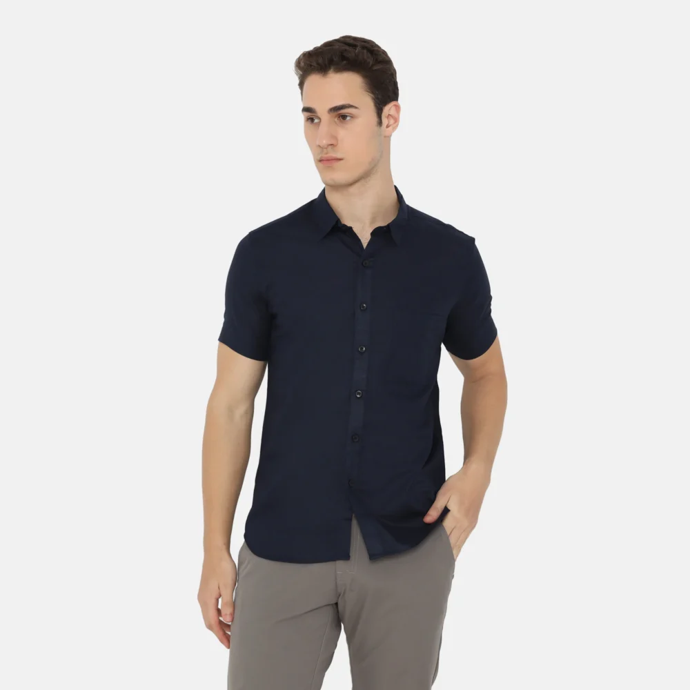 Daytona Short Sleeve Regular Fit Casual Shirt Navy