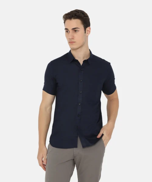 Daytona Short Sleeve Regular Fit Casual Shirt Navy