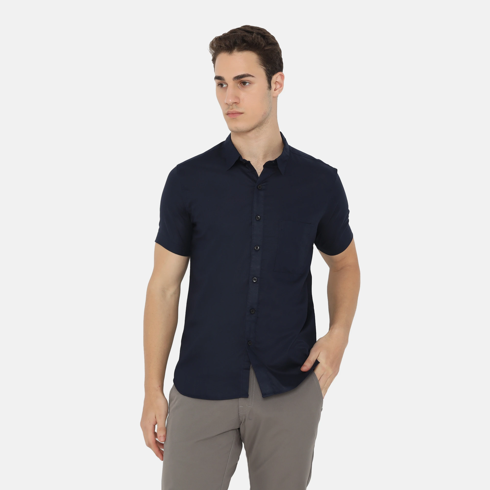 Daytona Short Sleeve Regular Fit Casual Shirt Navy