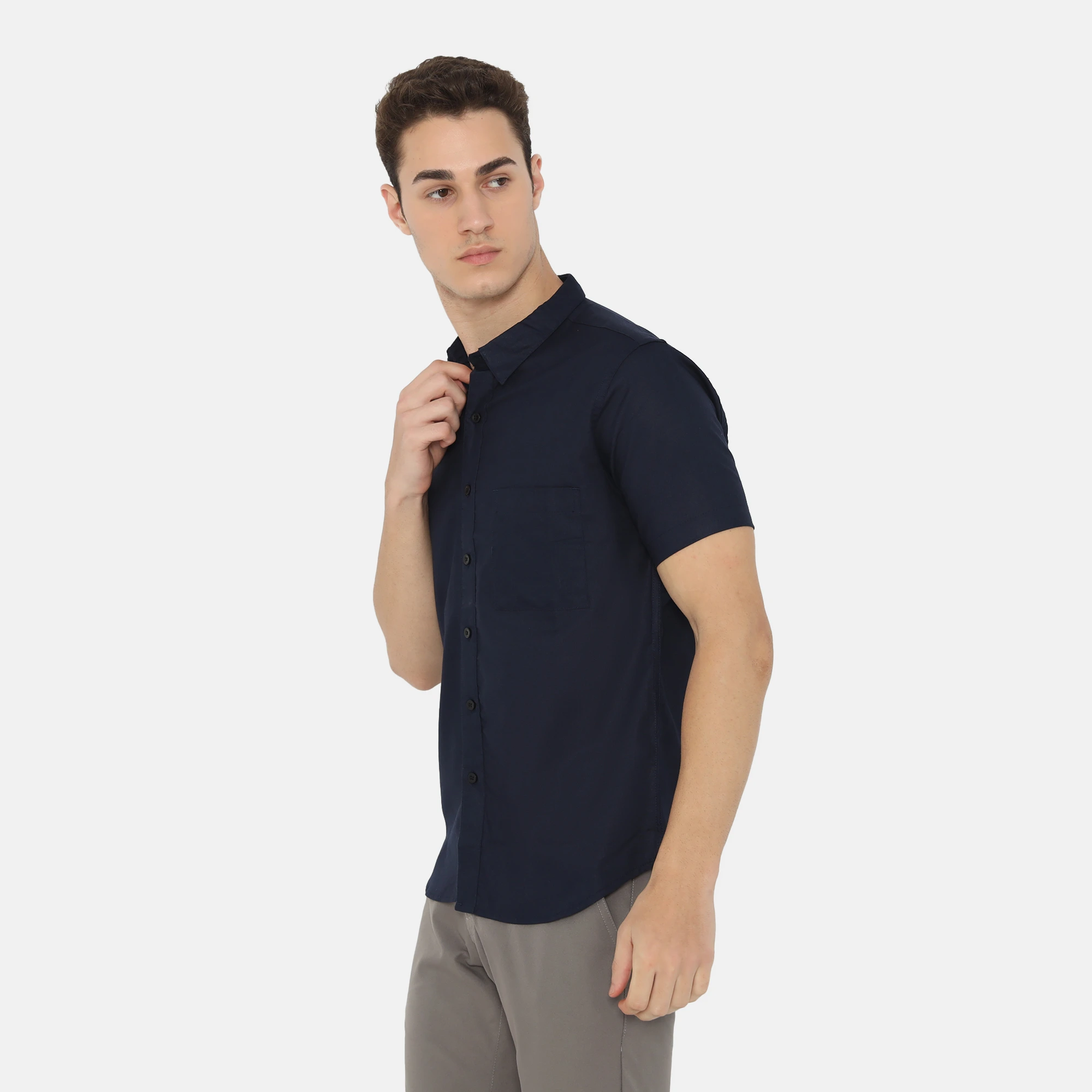 Daytona Short Sleeve Regular Fit Casual Shirt Navy - Image 5