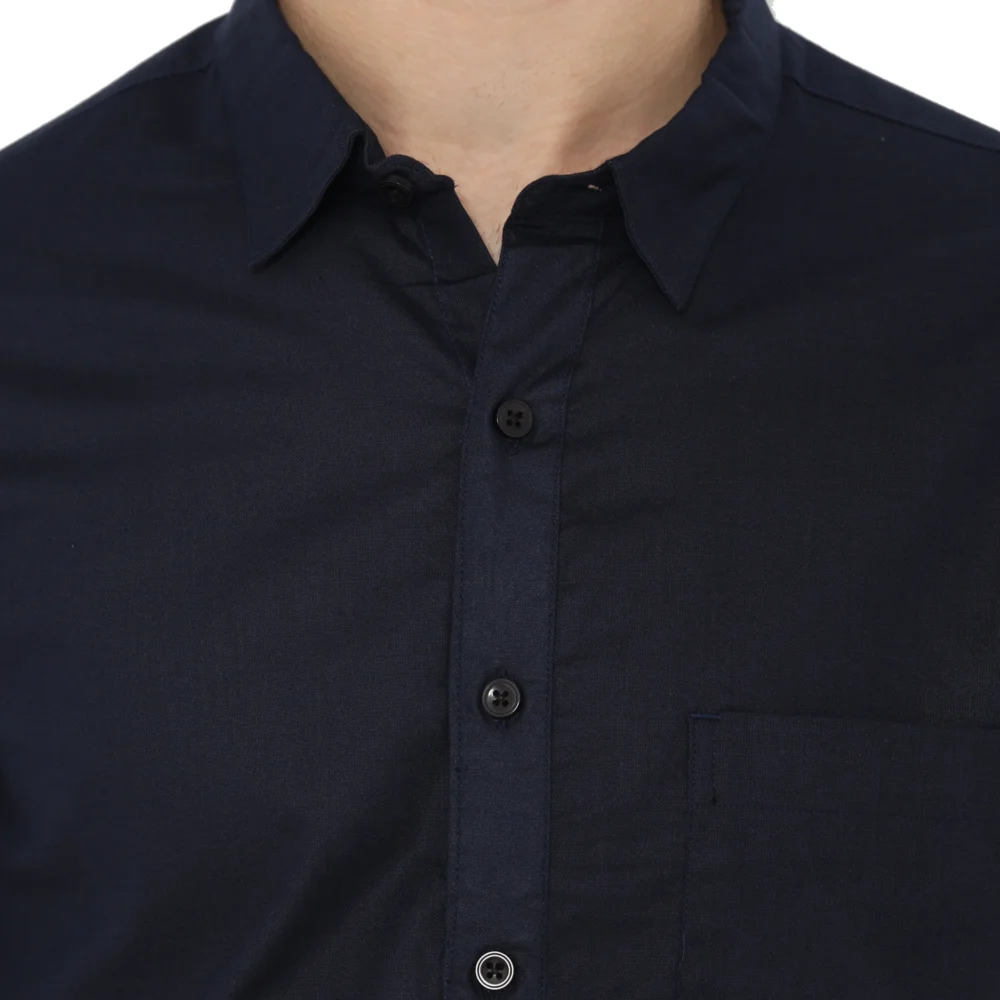 Daytona Short Sleeve Regular Fit Casual Shirt Navy - Image 2