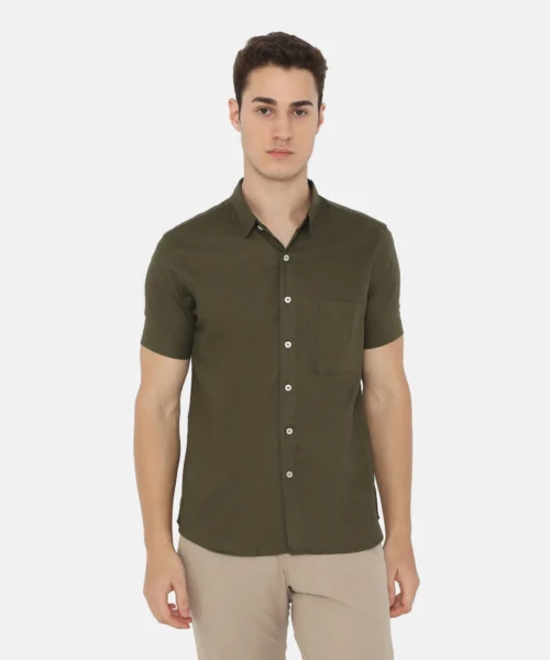 Daytona Short Sleeve Regular Fit Casual Shirt Dark Olive