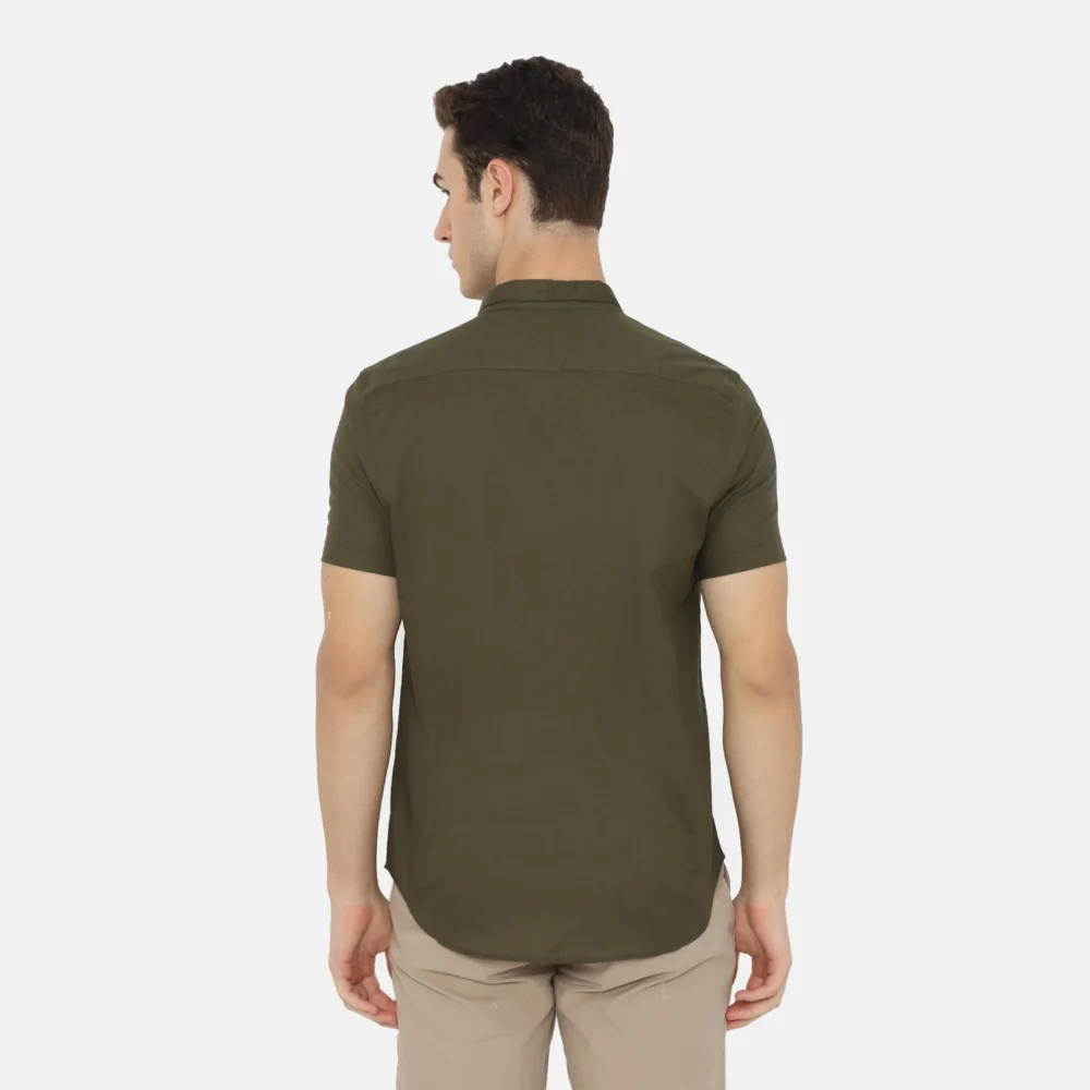 Daytona Short Sleeve Regular Fit Casual Shirt Dark Olive - Image 5