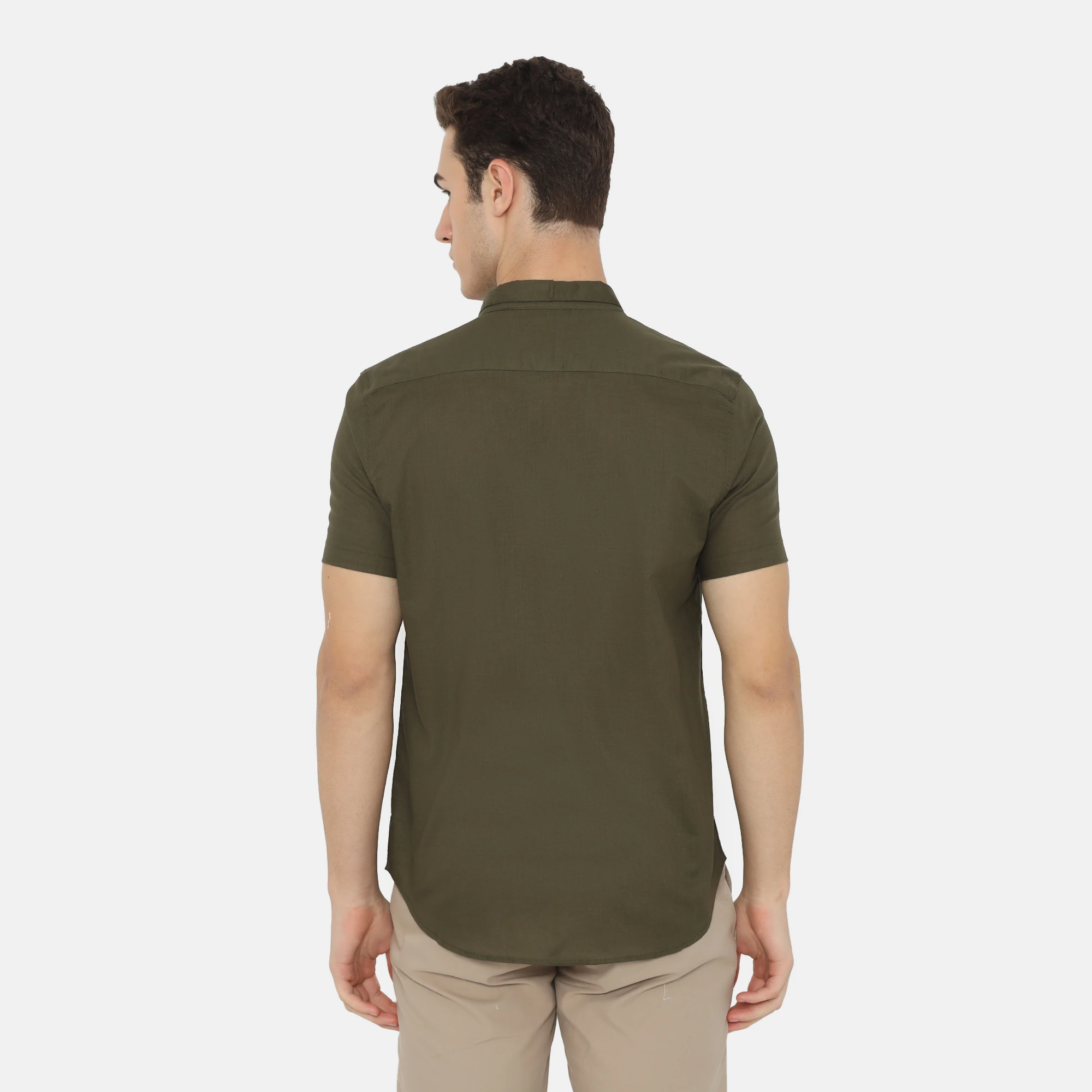 Daytona Short Sleeve Regular Fit Casual Shirt Dark Olive - Image 5