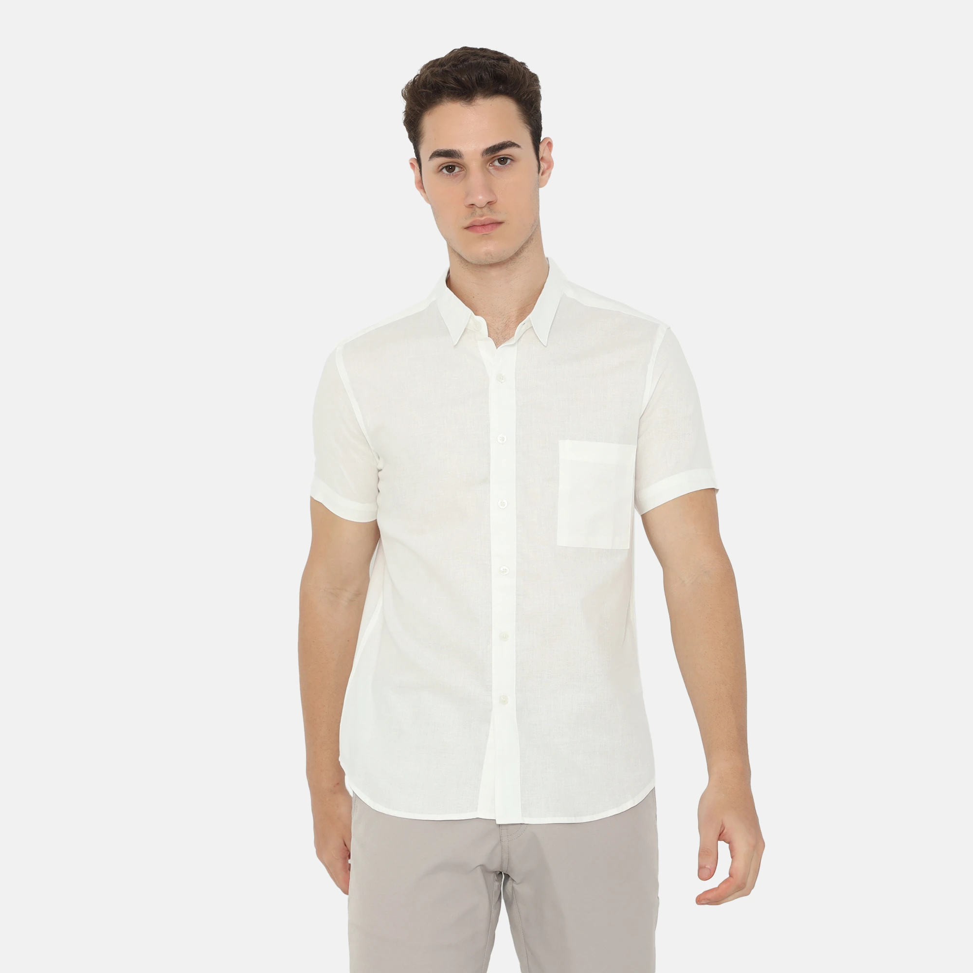 Daytona Short Sleeve Regular Fit Casual Shirt White