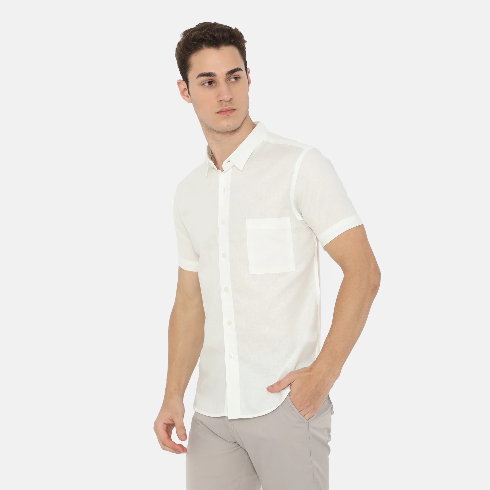 Daytona Short Sleeve Regular Fit Casual Shirt White - Image 2
