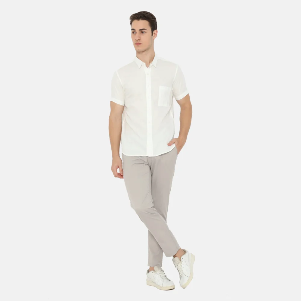 Daytona Short Sleeve Regular Fit Casual Shirt White - Image 4