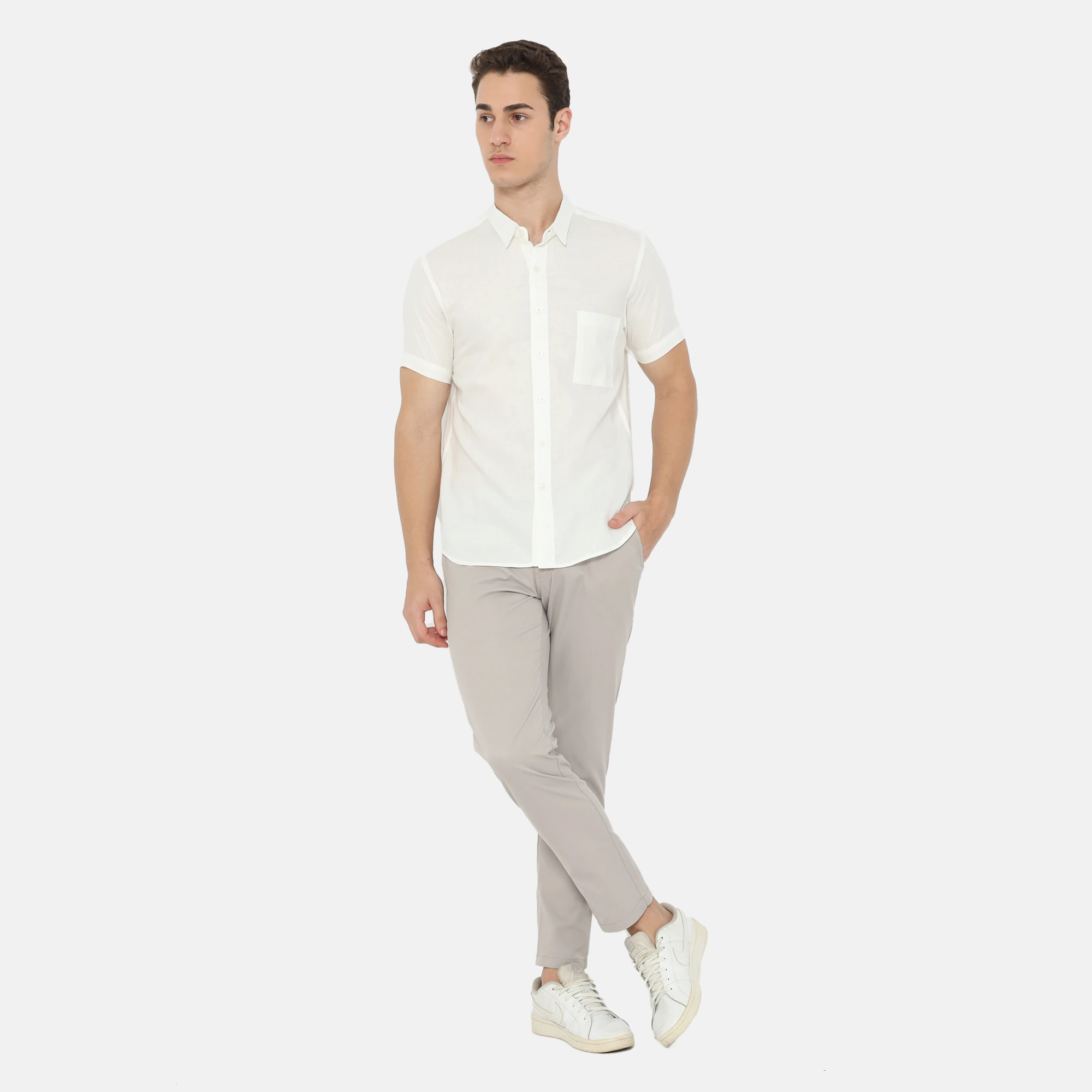 Daytona Short Sleeve Regular Fit Casual Shirt White - Image 4